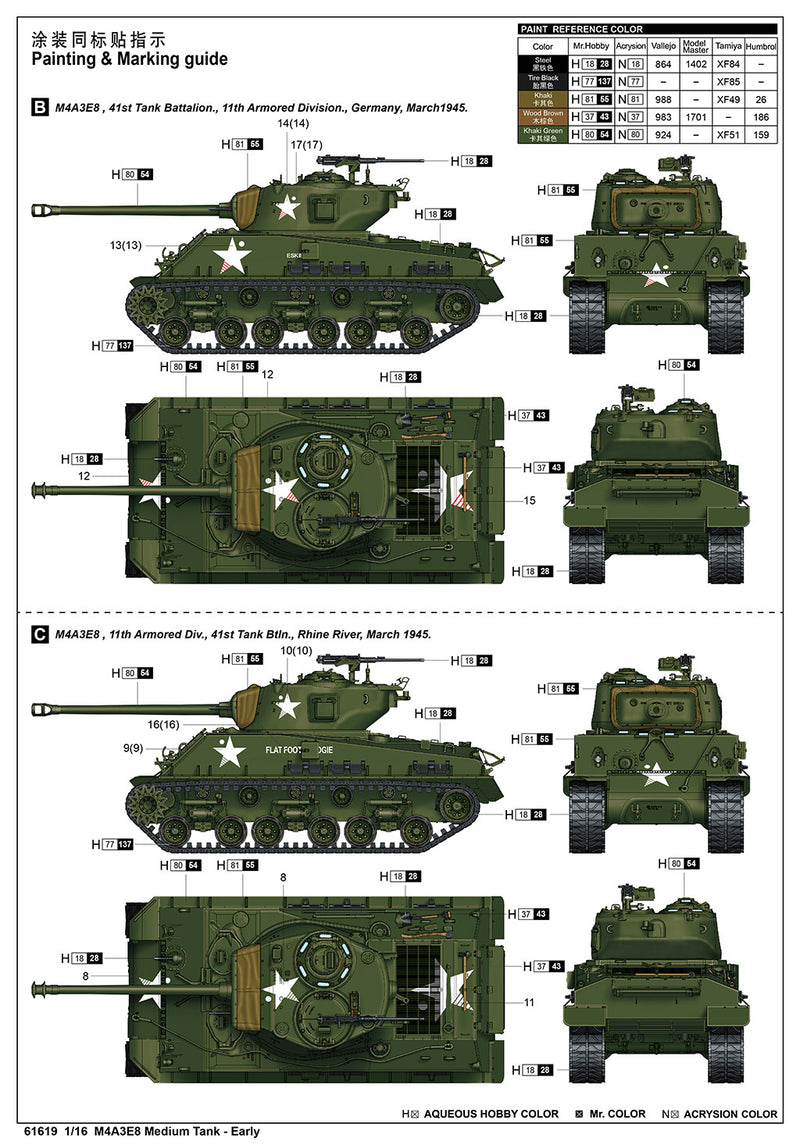 I Love Kit 61619 1:16 M4A3E8 Medium Tank - Early