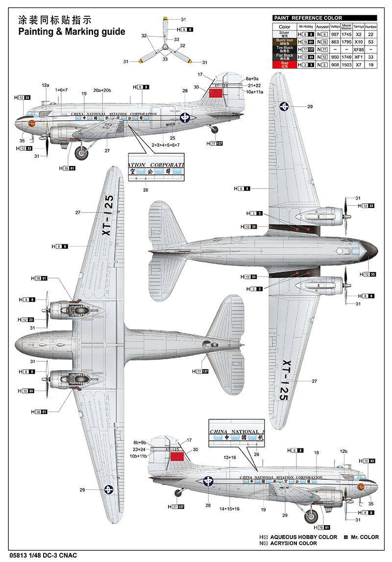 Trumpeter DC-3 CNAC 05813 1:48