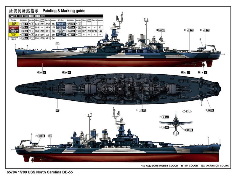 I Love Kit 65704 1:700 Top Grade North Carolina BB-55