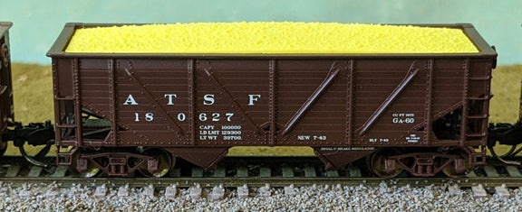 Bluford Shops 63190 2 Bay War Emergency Composite Hopper, Santa Fe GA-60 (sulfur load)