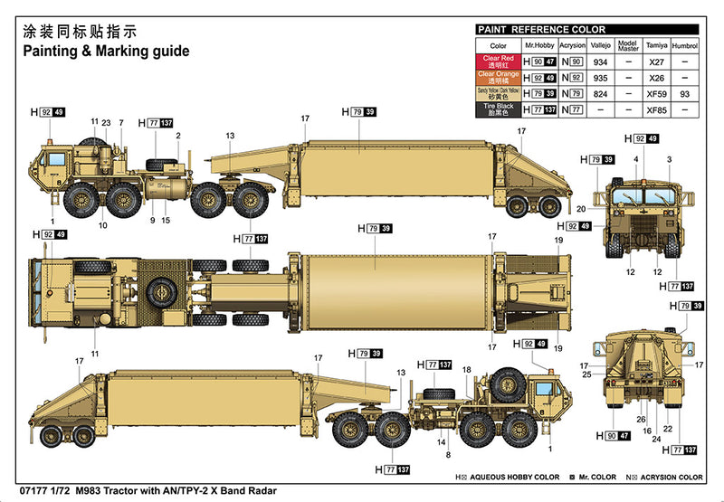 Trumpeter 07177 M983 Tractor with AN/TPY-2 X Band Radar 1:72