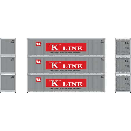 Athearn HO 63394 40' Smooth Side Containers, K Line