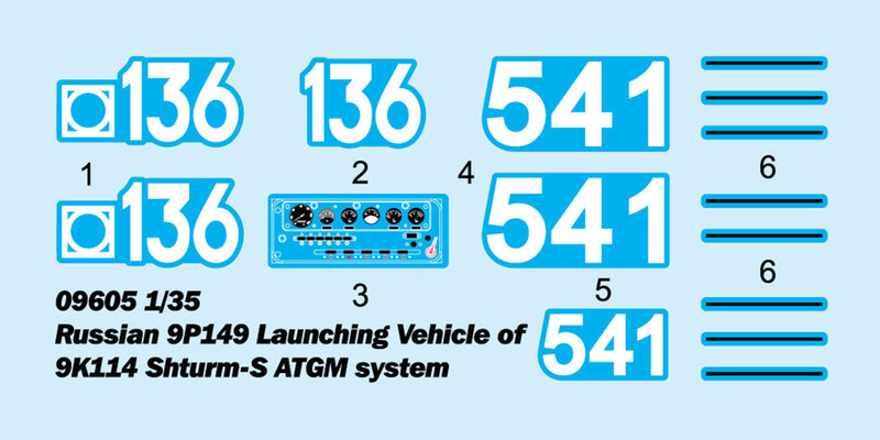 Trumpeter Russian 9P149 Launching Vehicle of 9K114 Shturm-S ATGM system 09605 1:35