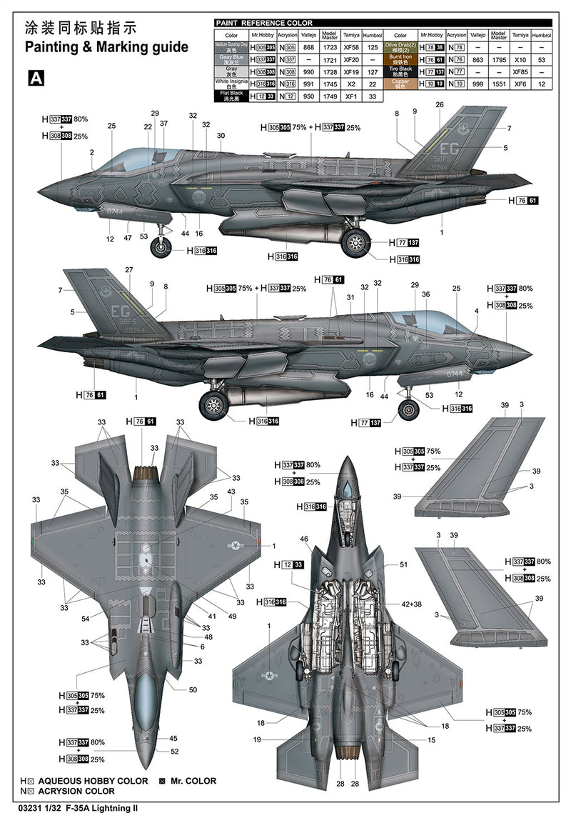 Trumpeter F-35A Lightning II 03231 1:32