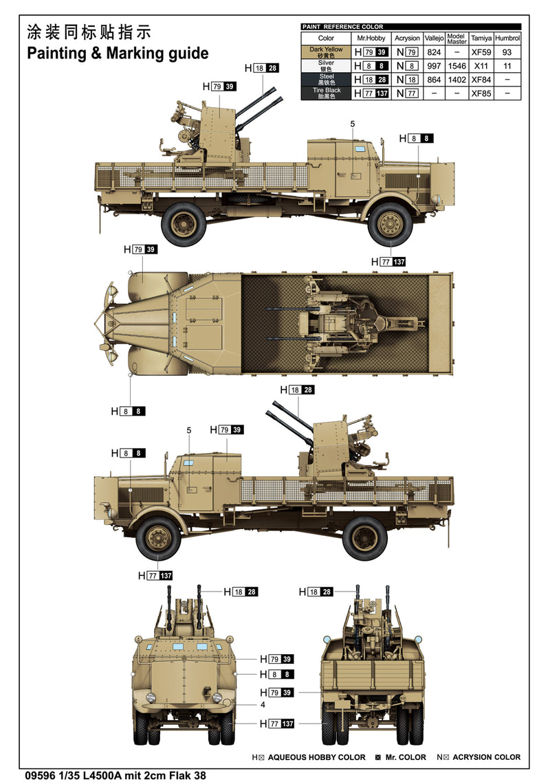 Trumpeter 1/35 L4500A mit 2cm Flak 38 09596