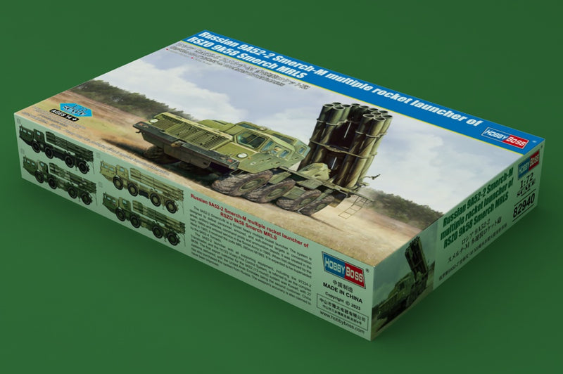 HobbyBoss Russian 9A52-2 Smerch-M multiple rocket launcher of RSZO 9k58 Smerch MRLS 82940 1:72