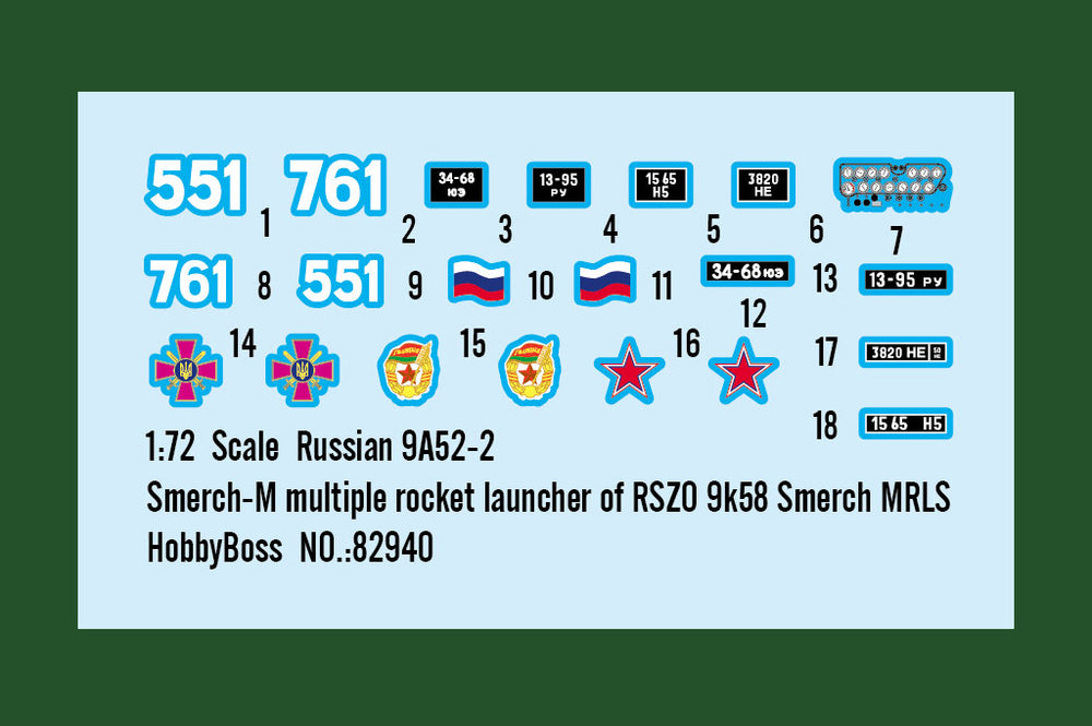 HobbyBoss Russian 9A52-2 Smerch-M multiple rocket launcher