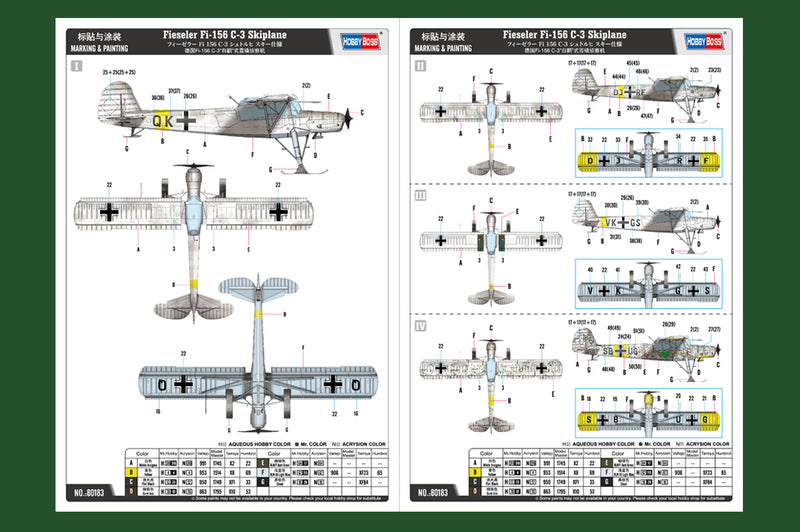 HobbyBoss Fieseler Fi-156 C-3 Skiplane 80183 1:35