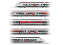 PREORDER Marklin HO 39812 Class RABe 501 Giruno High-Speed Rail Car Train Set, Swiss Federal Railway (5-Pack)