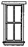 Grandt Line HO HO-60 Windows, Station-Style, 4-Pane, Scale 30 x 69" 76.2 x 175cm (8)