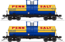PREORDER Broadway Limited Imports HO 10358 6000 Gallon Tank, Penn Salt, Blue & Yellow, 2-pack, HO (TELX