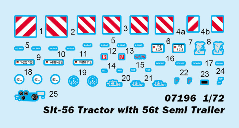 Trumpeter Slt-56 Tractor with 56t Semi Trailer 07196 1:72