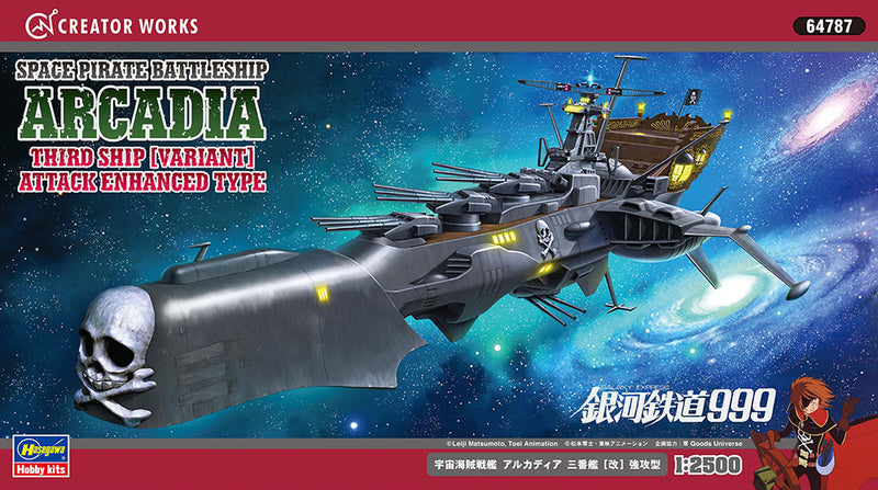Hasegawa Models 64787 Space Pirate Battleship Arcadia Third Ship [Revised] Strong Attack Type 1:2500 SCALE MODEL KIT