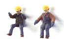 Custom Finishing HO 7036 Maintenance-of-Way (MOW) / Work Train Equipment (Unpainted Metal Kit), Figures, Seated Equipment Operators with Hardhats (6)