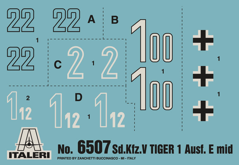 Italeri 6507 - SCALE 1 : 35 Pz.Kpfw.VI Tiger I Ausf.E mid production