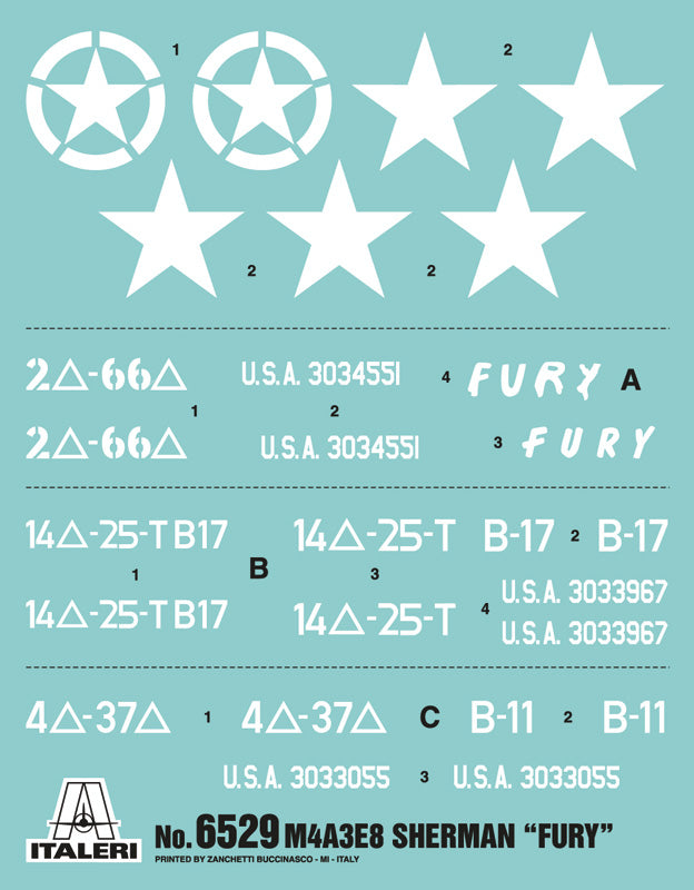 Italeri 6529 - SCALE 1 : 35 M4A3E8 SHERMAN "FURY"