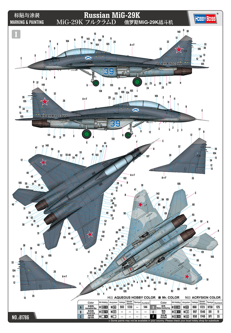 HobbyBoss Russian MiG-29K 81786 1:48