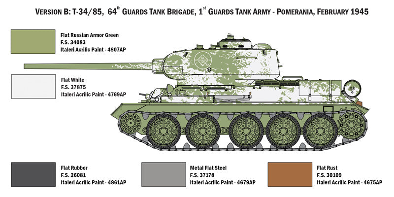 Italeri 6545 - SCALE 1 : 35 T34/85 Zavod 183 Mod. 1944