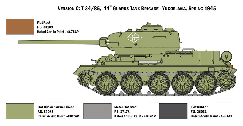 Italeri 6545 - SCALE 1 : 35 T34/85 Zavod 183 Mod. 1944