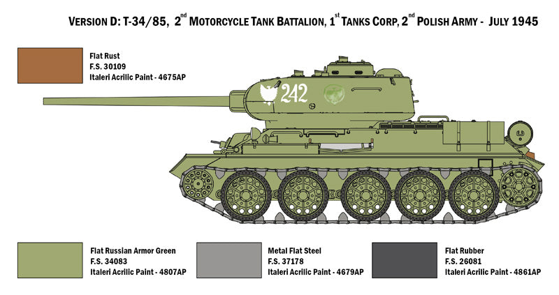 Italeri 6545 - SCALE 1 : 35 T34/85 Zavod 183 Mod. 1944