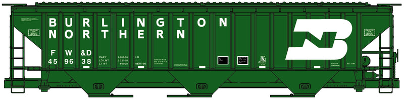 PREORDER Accurail HO 6550 Pullman Standard Covered Hopper Kit, Burlington Northern/Forth Worth & Denver