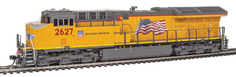 PREORDER InterMountain 497104S HO GE C45AH Tier 4 w/LokSound & DCC -- Union Pacific (Armour Yellow, US Flag, Building America Logo)