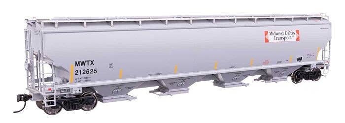 Walthers Proto HO 110321 67' Trinity 6351 4-Bay Covered Hopper, Midwest DDG Transport MWTX