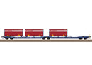 PREORDER Minitrix HO 24474 Sdggmrss S269 Double Pocket Flat Car Set with Load, VTG (2-Pack)