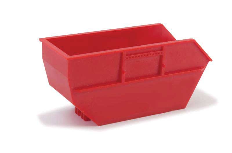 PREORDER Herpa Models 054614 HO Skip Tray For Ak16, 15 CBM Skiploader -- Red pkg(2)