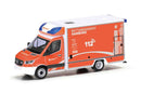 PREORDER Herpa Models 098120 HO Mercedes-Benz Sprinter Box-Body Ambulance - Assembled -- Hamburg, Germany (orange, white, German Lettering)