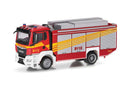 PREORDER Herpa Models 098144 HO MAN TGS RW2 Fire Truck - Assembled -- Fire Department (red, white, silver, yellow, German Lettering)