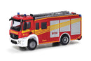 PREORDER Herpa Models 098168 HO Mercedes-Benz Actros S Fire Truck - Assembled -- Fire Department (red, white, silver, yellow, German Lettering)