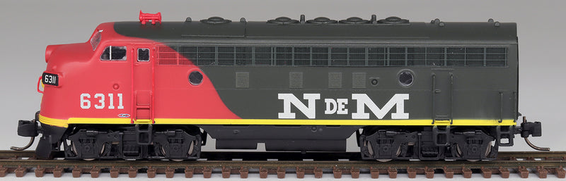 InterMountain 69267 EMD F7A - Standard DC -- Nacionales de Mexico (orange, green, silver, yellow), N Scale