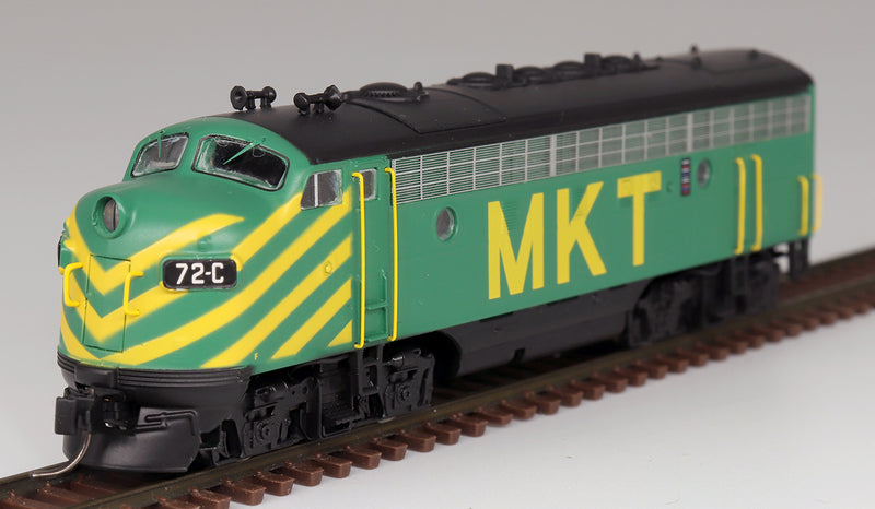 InterMountain 69292 EMD F7A - Standard DC -- Missouri-Kansas-Texas (green, yellow, black), N Scale