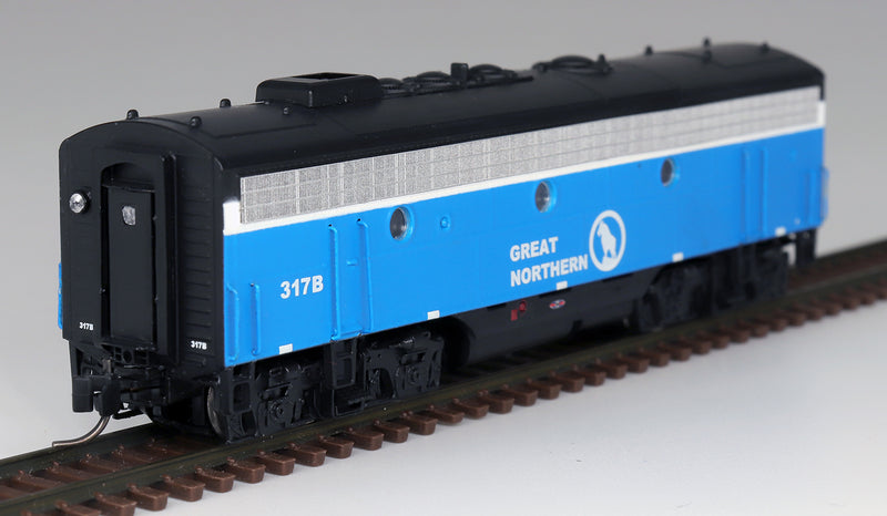 InterMountain 69725D EMD F7B w/DCC -- Great Northern (Big Sky Blue, white, gray), N Scale