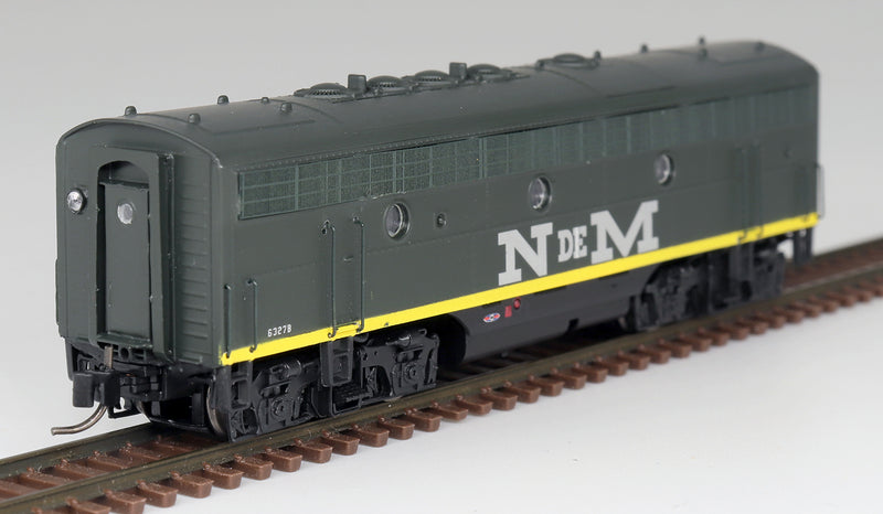 InterMountain 69767S EMD F7B w/Sound & DCC -- Nacionales de Mexico (green, silver, yellow), N Scale