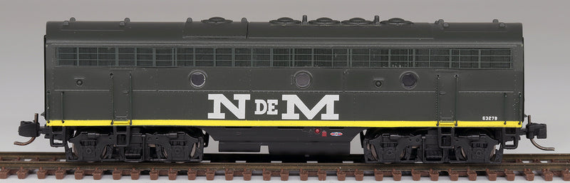 InterMountain 69767S EMD F7B w/Sound & DCC -- Nacionales de Mexico (green, silver, yellow), N Scale