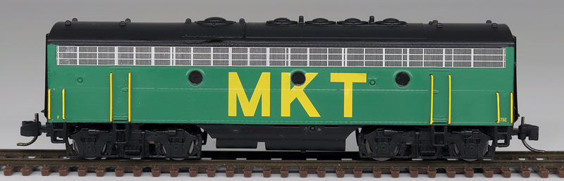 InterMountain 69792 EMD F7B - Standard DC -- Missouri-Kansas-Texas (green, yellow, black), N Scale