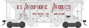 PREORDER Bowser HO 43641 70-Ton 2-Bay Covered Hopper with Open Sides, US Phosphoric Products