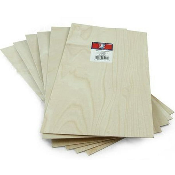 Midwest Products 5121 Birch Plywood Sheets, 1/32" x 6" x 12" (6-Pack)