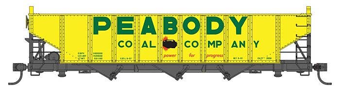 Walthers Mainline HO 56717 70-Ton AAR 3-Bay Open Hopper, Peabody