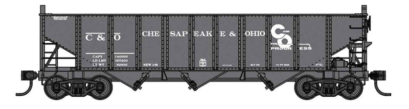 PREORDER Walthers Mainline HO 910-56737 70-Ton AAR 3-Bay Open Hopper, Chesapeake & Ohio
