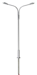 Atlas HO 70000170 Double Arm Street Lights, Silver/Cool White LED (3)