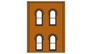 Woodland Scenics 30108 HO DPM 2-Story Wall Arched 4-Windows