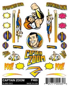 PineCar 465 Stick-On Decal - Captain Zoom