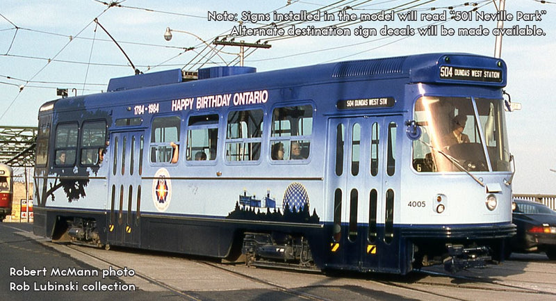 PREORDER Rapido HO 702017 Canadian Light Rail Vehicle, Toronto Transit Commission Happy Birthday Ontario