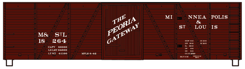 PREORDER Accurail HO 7022 40' Single Sheath 6-Panel Wood Boxcar Kit, Minneapolis & Saint Louis