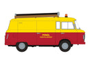 PREORDER Brekina HO 30128 1961-1991 Barkas B 1000 Kasten Cargo Van, Assembled, Minol Tankstellendienst (yellow, red, German Lettering)