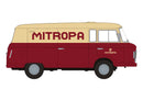 PREORDER Brekina HO 30129 1961-1991 Barkas B 1000 Kasten Cargo Van, Assembled, Mitropa (red, beige, German Lettering)