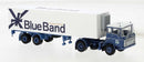 PREORDER Brekina HO 85291 1960s DAF FT 2600 Tractor with Reefer Trailer, Assembled, Blue Band Binfurst (white, blue, Dutch Lettering)